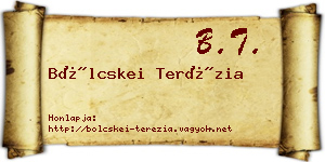 Bölcskei Terézia névjegykártya